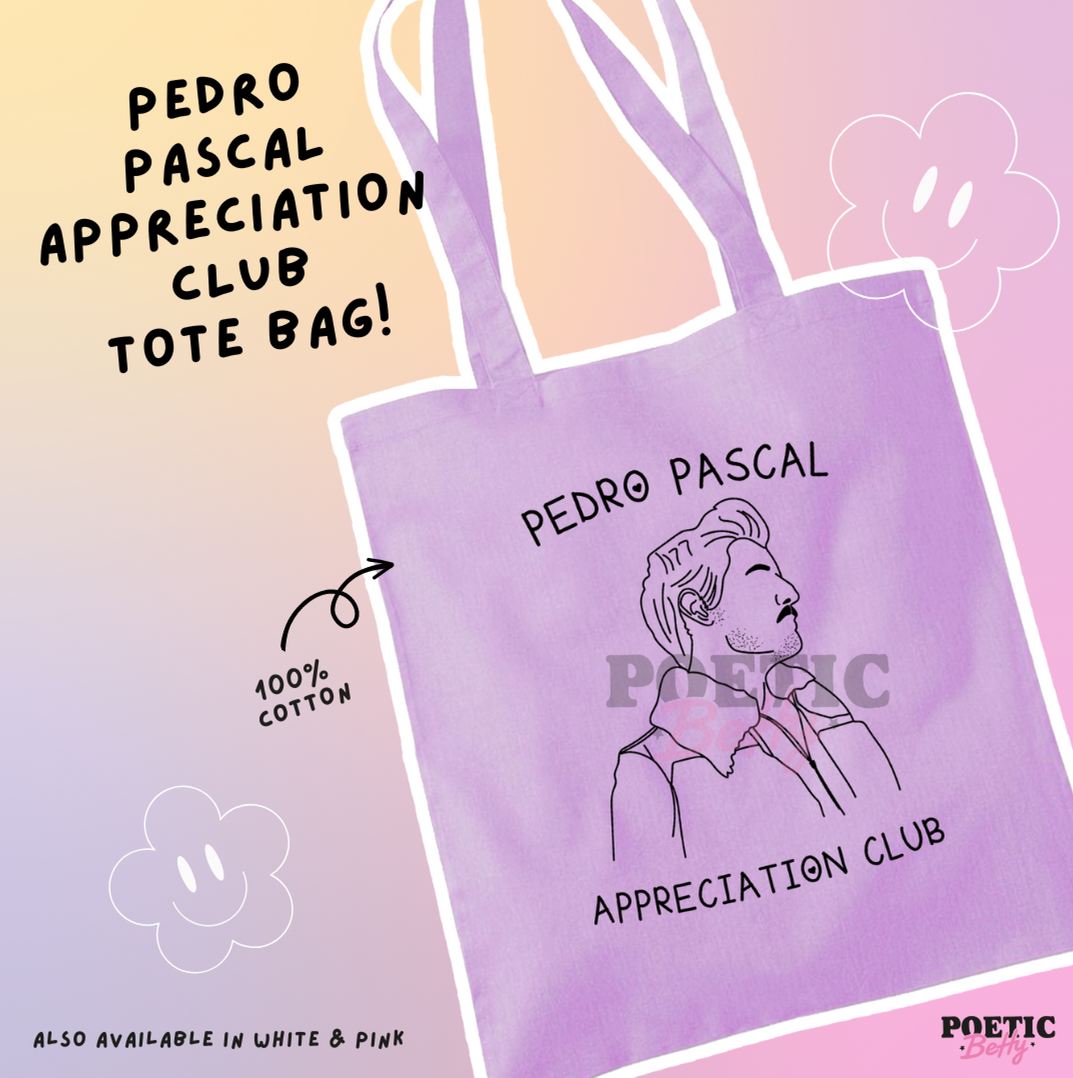 Pedro Pascal My Boy Friend Black Tote Bag Unisex Canvas Bags