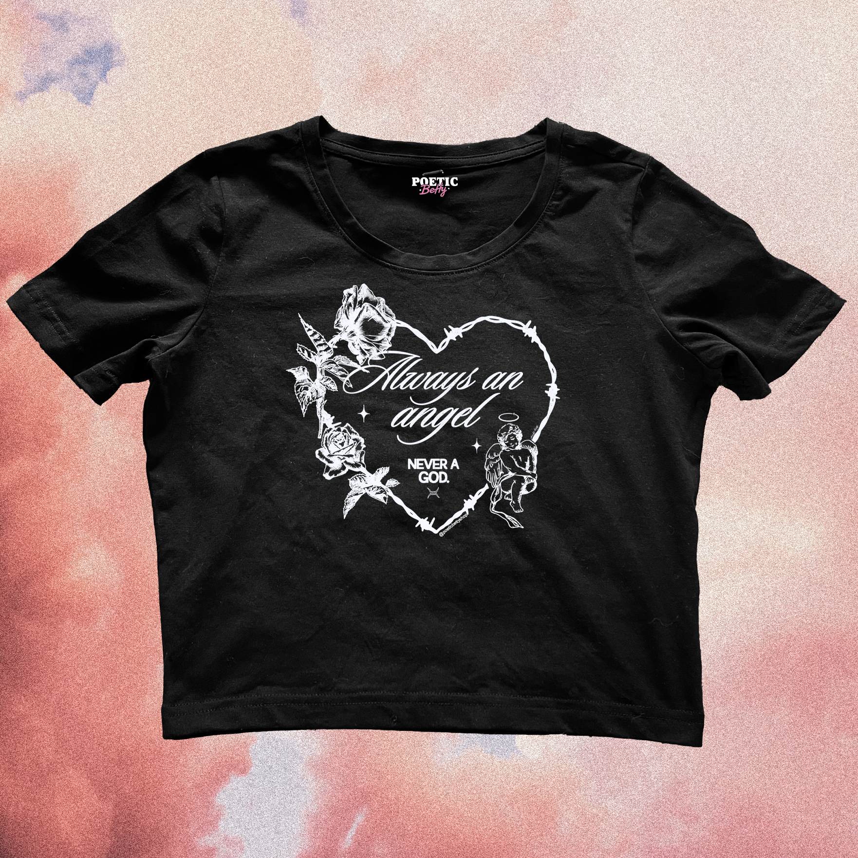 Always an angel never a god boygenius inspired graphic cropped tee