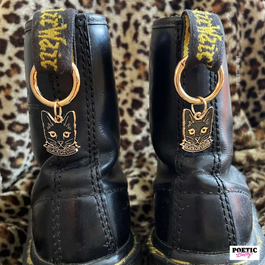 Black Cat Club Spooky Halloween Boot Charms