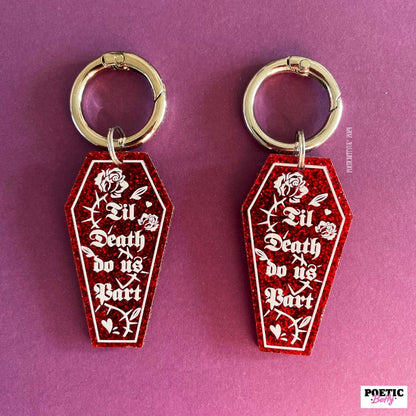 Til Death Do Us Part Red Glitter Spooky Boot Charms Acrylic