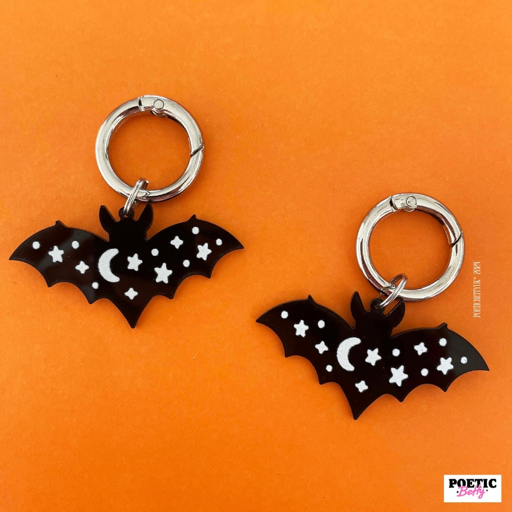 Black Star Halloween Bat Boot Charms