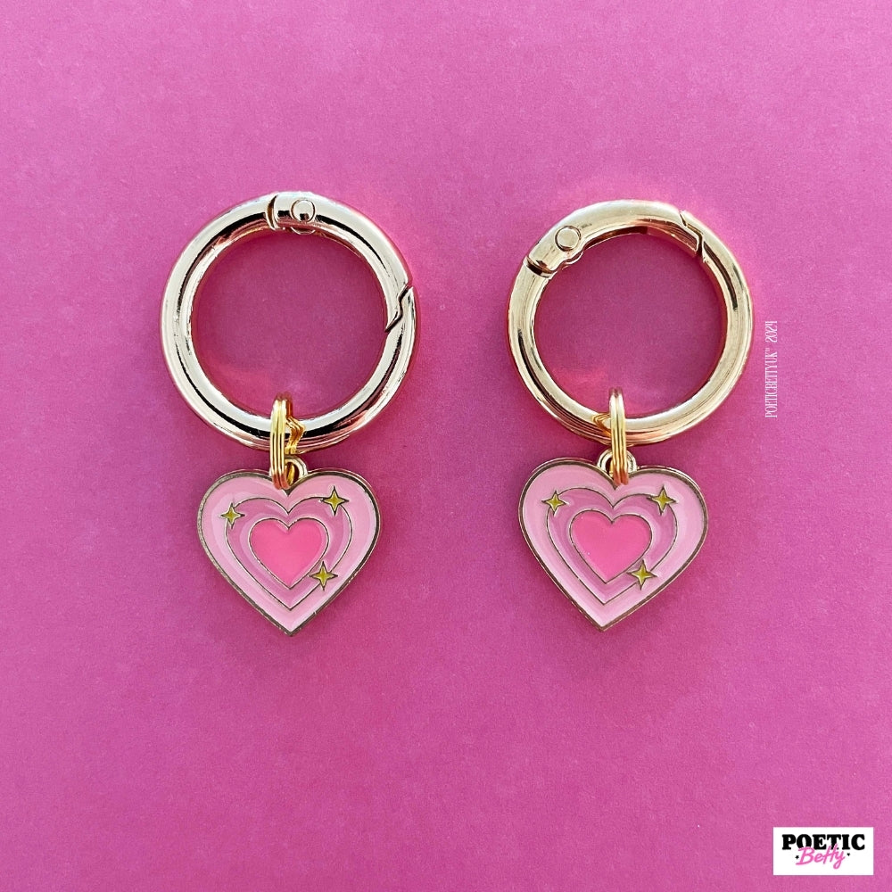 Pink Pony Heart Sparkle Enamel Boot Charms