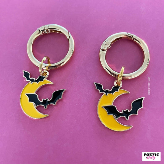 Moon and Bats Halloween Night Boot Charms