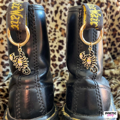 Enamel Scorpion Floral Shaped Boot Charms