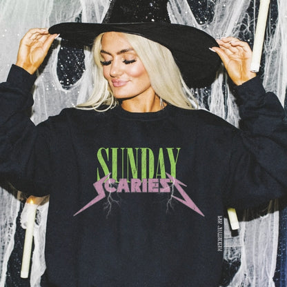 The Sunday Scaries Slogan Halloween Crew Neck Sweatshirt