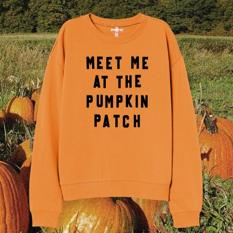 Meet Me At The Pumpkin Patch Halloween Crew Neck Sweatshirt