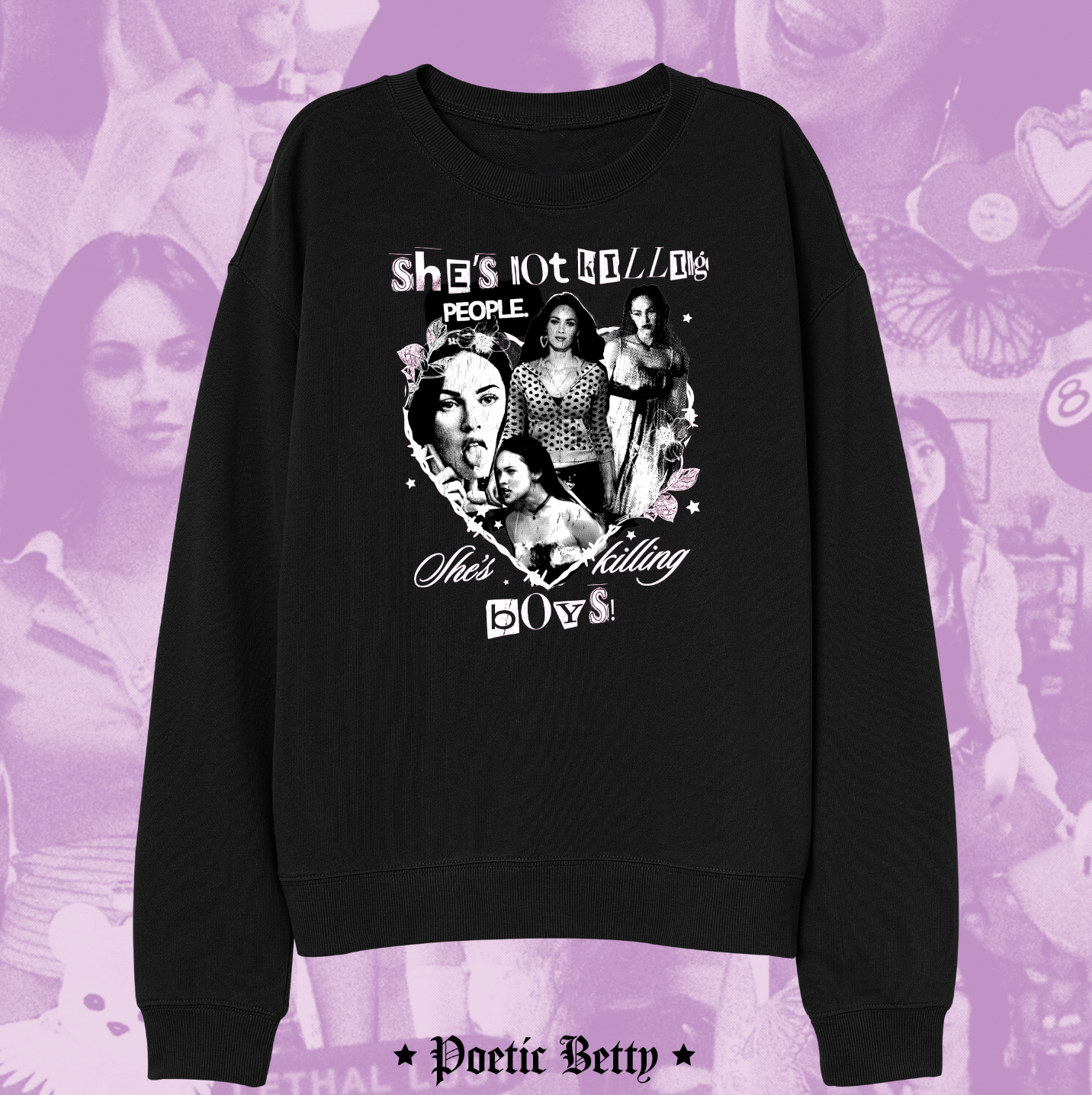 Jennifer's Body Horror Movie Collage Inspired Megan Fox Sweatshirt