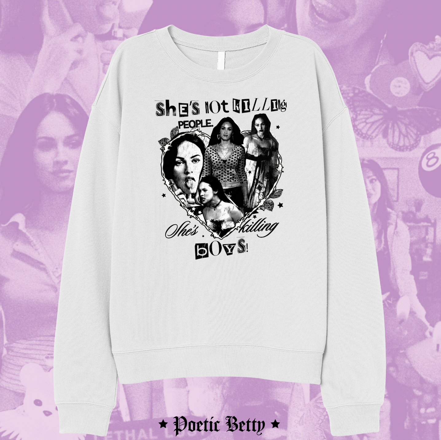 Jennifer's Body Horror Movie Collage Inspired Megan Fox Sweatshirt