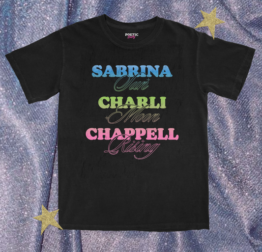 Sabrina Charli XCX Chappell Roan Sun Moon Rising T-Shirt