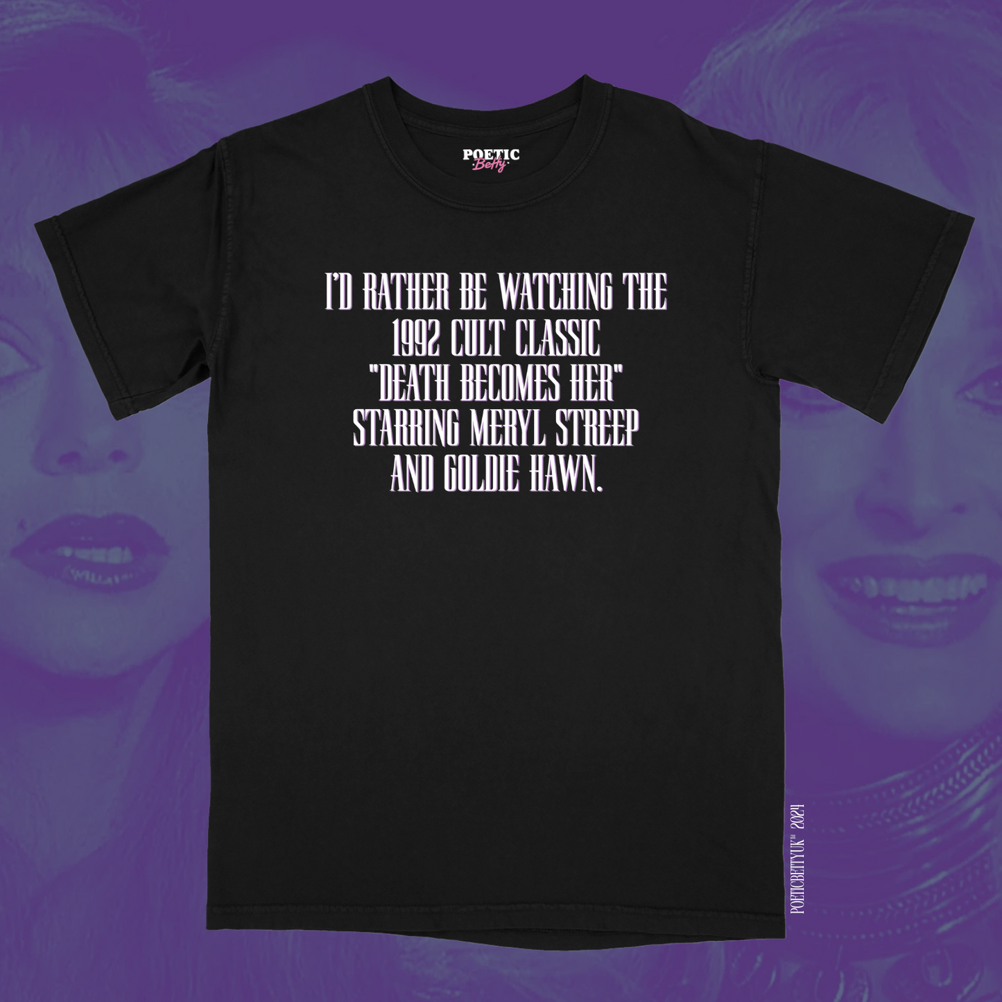 Death Becomes Her I'd Rather Be Watching 90s Movie Horror Film Crew Neck Adult T-Shirt