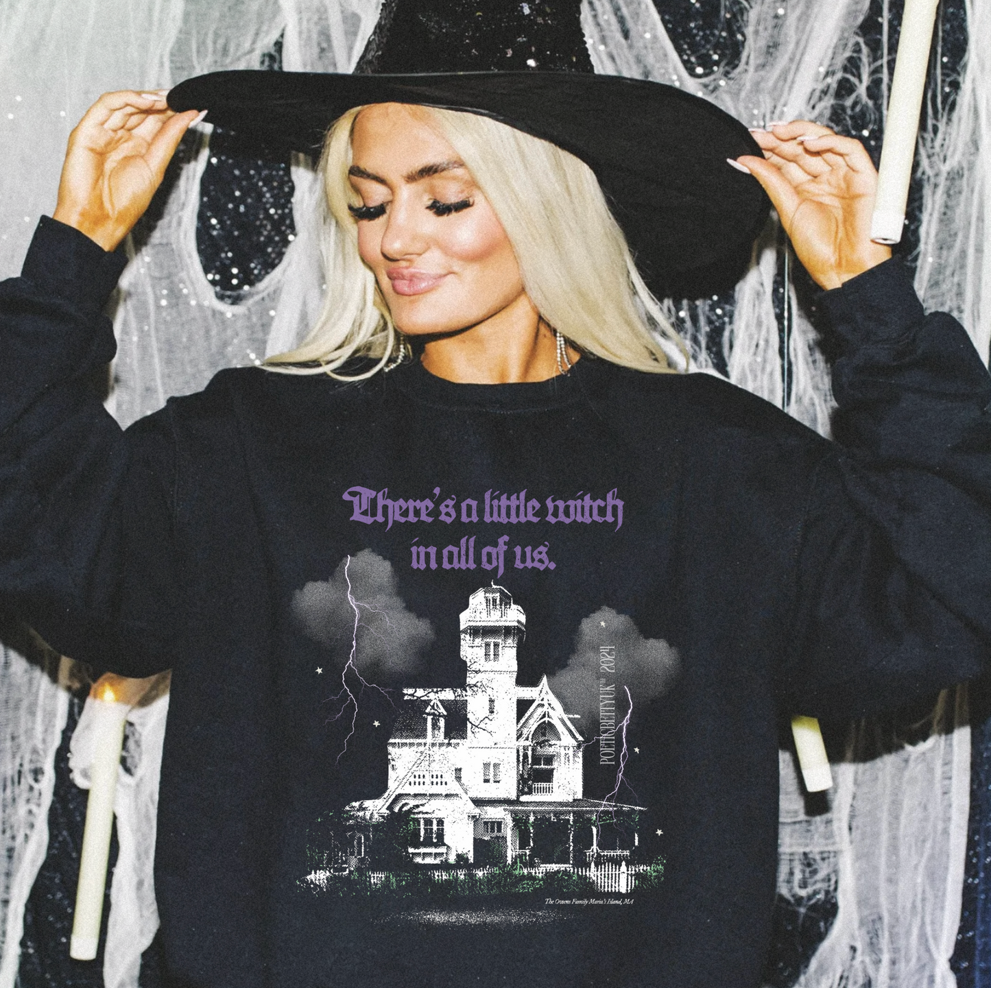 Practical Magic Movie House A Little Witch In All Of Us Crew Neck Sweatshirt