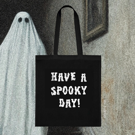 Have Spooky Day! Black Ghostly Halloween Tote Bag