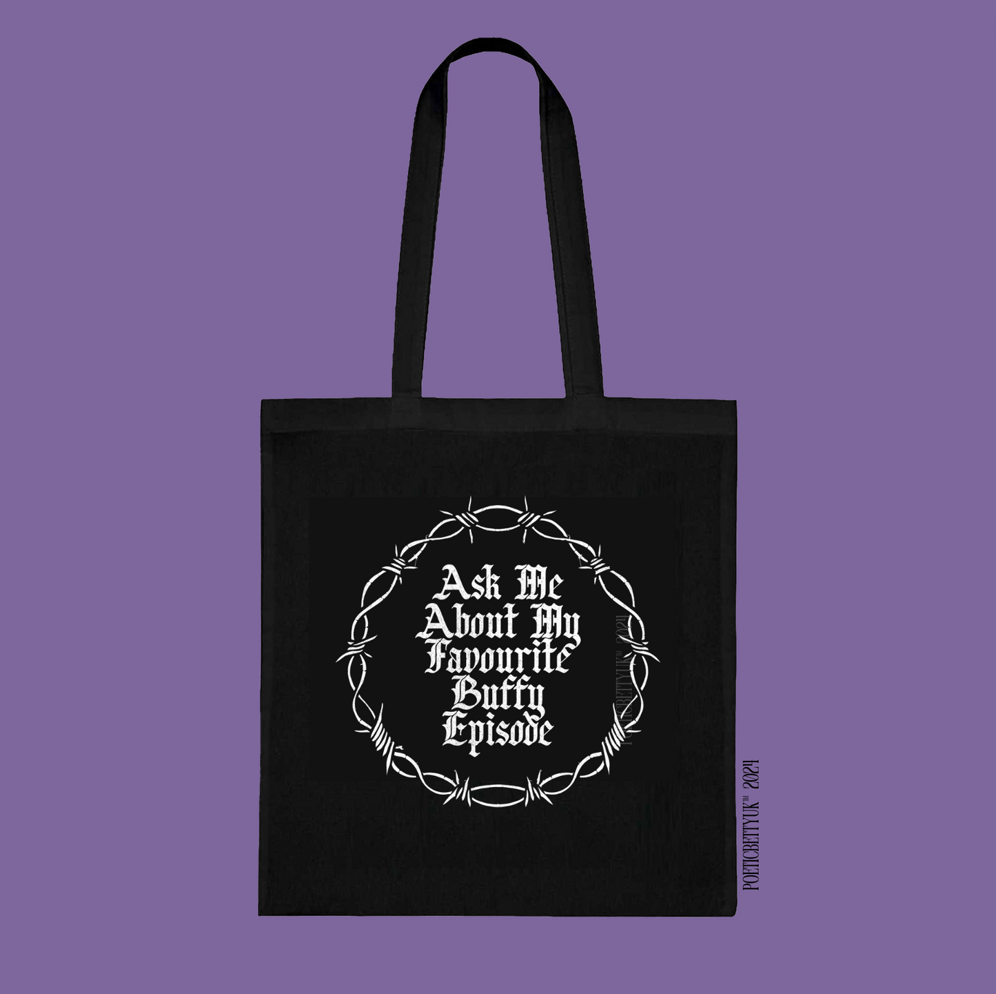 Favourite Buffy Episode Barb Wire Black Tote Bag