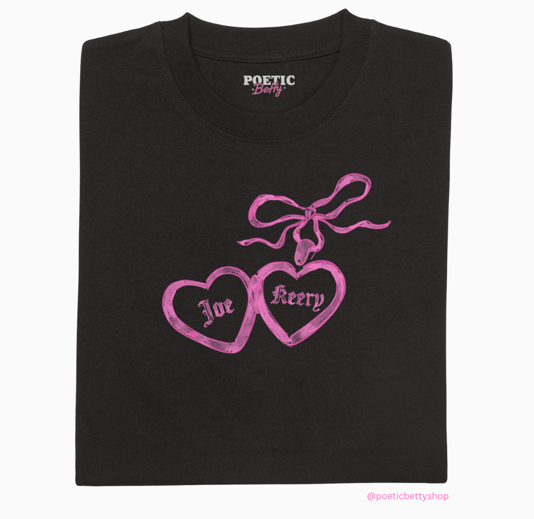 Joe Keery Love Heart Locket T-Shirt 100% Cotton Soft Pink White Black