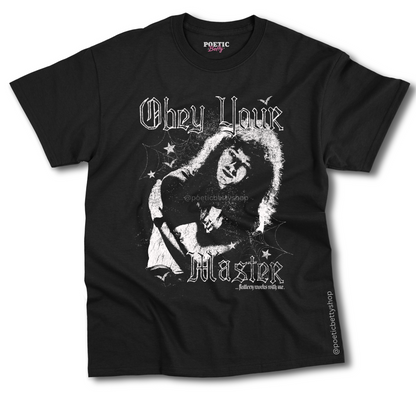 Obey Your Master Munson Red Vintage Print T-Shirt 100% Cotton