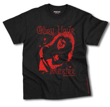 Obey Your Master Munson Red Vintage Print T-Shirt 100% Cotton